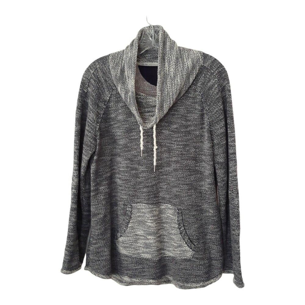 Calvin Klein Performance Cowl Neck Sweater Women L Purple Marble Knit Quick Dry